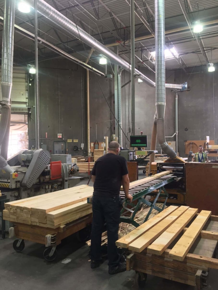 Sorting and Moisture-Reading of Lumber to Make Architectural Wood Windows and Doors