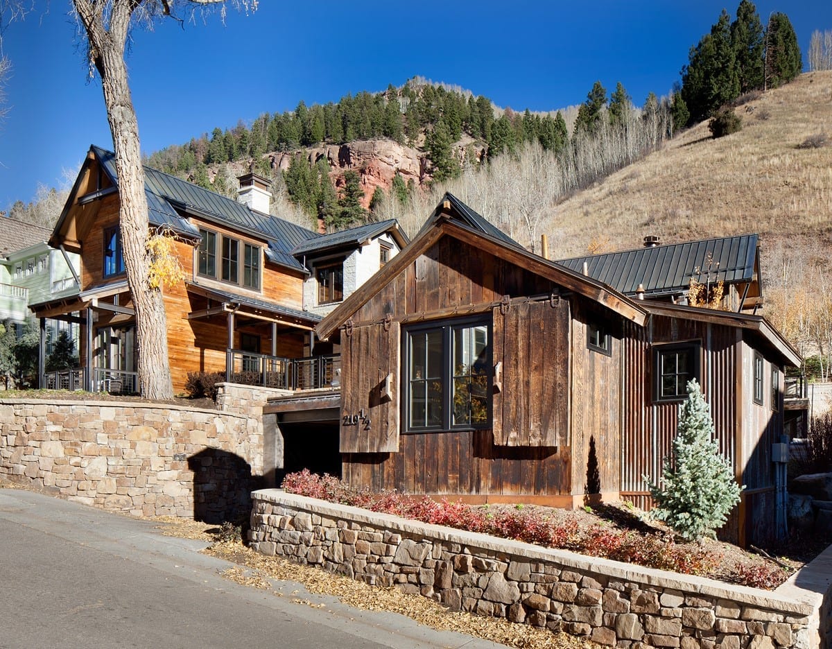 house with bronze windows