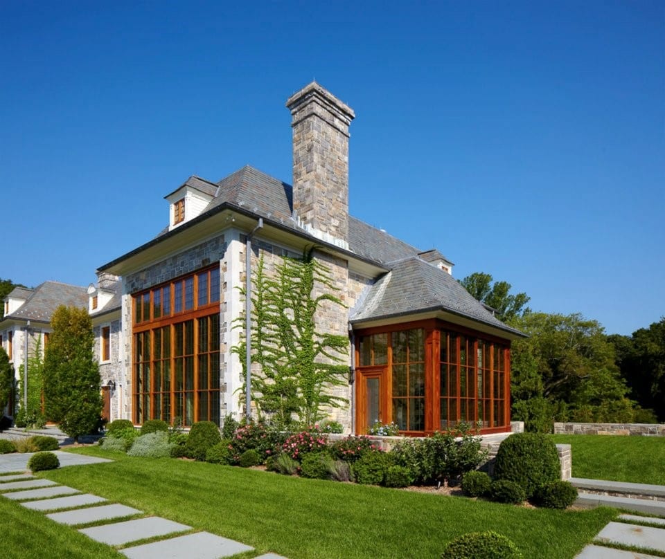 Property with mahogany windows