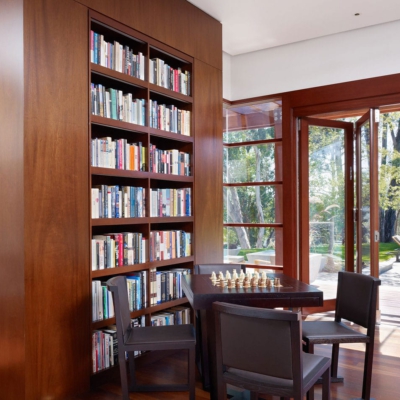 Wood and glass bifold doors