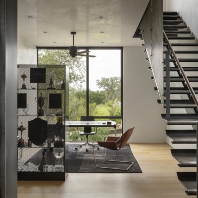 stairs and residential storefront window viewing out