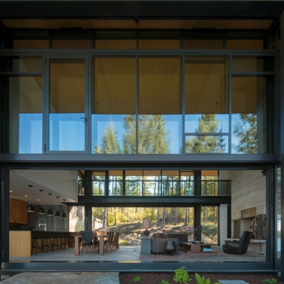 Dual guillotine windows designed by Olson Kundig