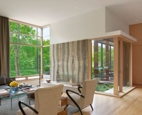 contemporary wooden windows in Oz Park home